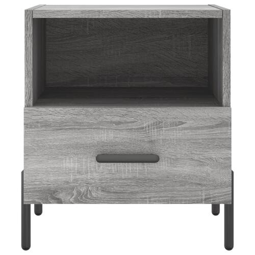 Sengeborde 2 stk. 40x35x47,5 cm konstrueret træ grå sonoma-eg