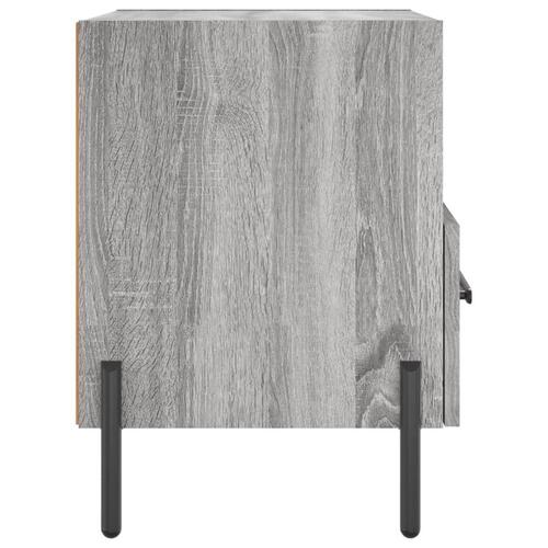 Sengeborde 2 stk. 40x35x47,5 cm konstrueret træ grå sonoma-eg