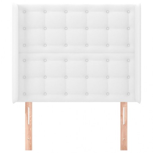 Sengegavl med kanter 83 x 16 x 118/128 cm - hvid