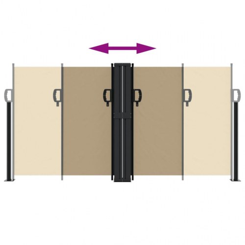 Sammenrullelig sidemarkise 120x1000 cm beige
