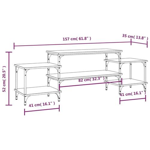 Tv-bord 157x35x52 cm konstrueret træ sonoma-eg
