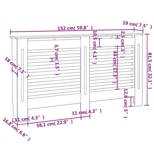 Radiatorskjuler MDF 152x19x81,5 cm hvid