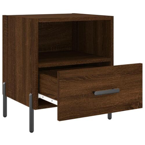 Sengeborde 2 stk. 40x35x47,5 cm konstrueret træ brunt egetræ
