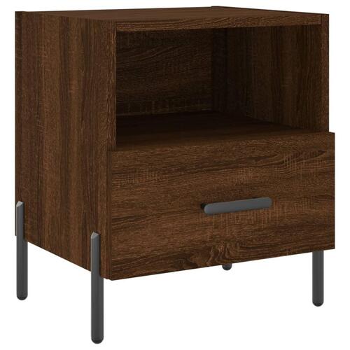Sengeborde 2 stk. 40x35x47,5 cm konstrueret træ brunt egetræ