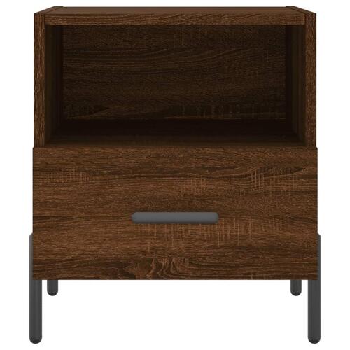 Sengeborde 2 stk. 40x35x47,5 cm konstrueret træ brunt egetræ