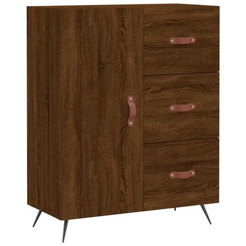 Højskab 69,5x34x180 cm konstrueret træ brun egetræsfarve