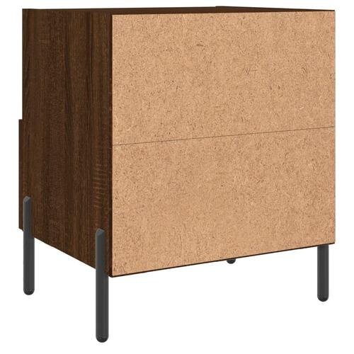 Sengeborde 2 stk. 40x35x47,5 cm konstrueret træ brunt egetræ