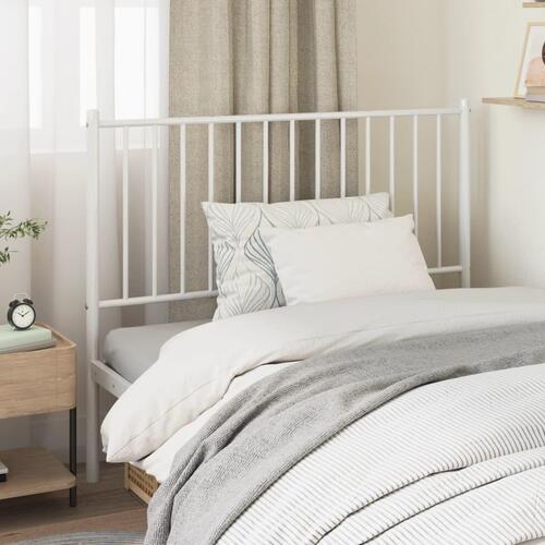 Sengegavl 107 cm metal hvid