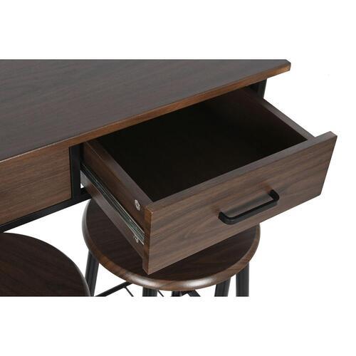 Spisebordsæt med 2 stole Brun Sort Metal Træ MDF 80 x 50 x 84 cm