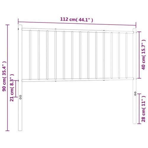 Sengegavl 107 cm metal hvid