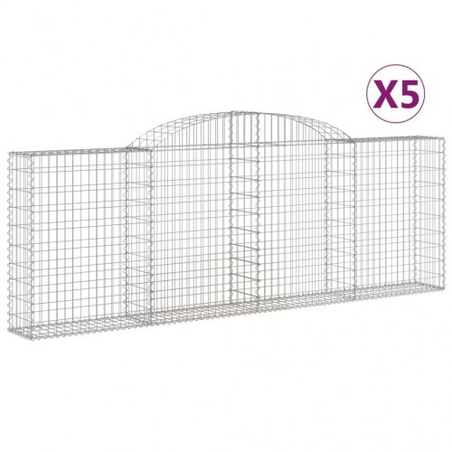 Buede gabionkurve - 5 stk. 300×30×100/120 cm i galvaniseret jern