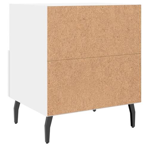 Sengeborde 2 stk. 40x35x47,5 cm konstrueret træ hvid