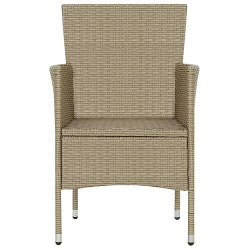 Spisebordsstole til haven 2 stk. polyrattan beige