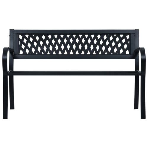 Havebænk 120 cm stål sort