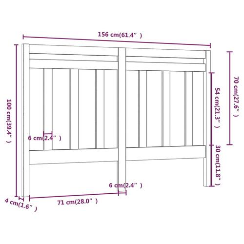 Sengegærde 156x4x100 cm massivt fyrretræ sort