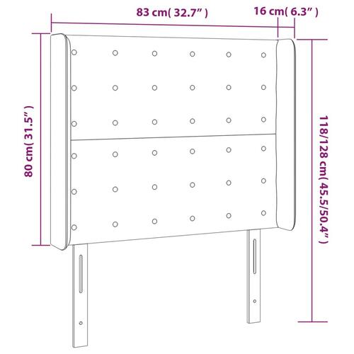 Sengegavl med kanter 83x16x118/128 cm kunstlæder cappuccino