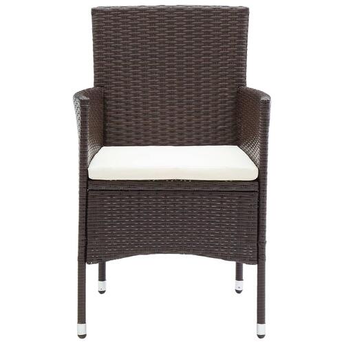 Spisebordsstole til haven 2 stk. polyrattan brun