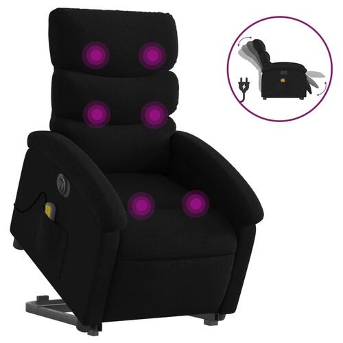 Elektrisk massagestol med løftefunktion stof sort