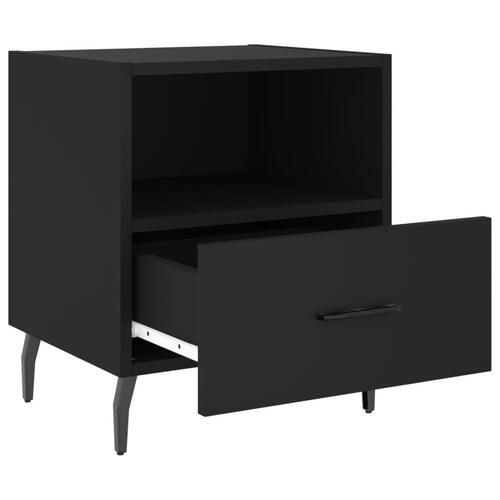 Sengeborde 2 stk. 40x35x47,5 cm konstrueret træ sort