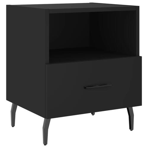 Sengeborde 2 stk. 40x35x47,5 cm konstrueret træ sort