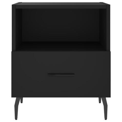Sengeborde 2 stk. 40x35x47,5 cm konstrueret træ sort