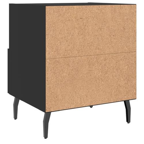 Sengeborde 2 stk. 40x35x47,5 cm konstrueret træ sort