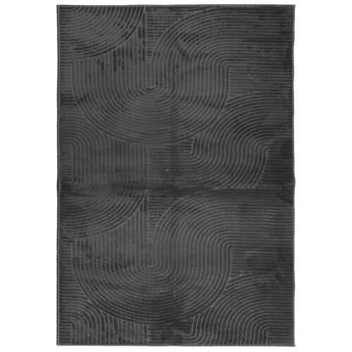 Gulvtæppe IZA 140x200 cm kort luv skandinavisk look antracitgrå