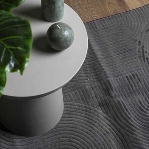 Gulvtæppe IZA 140x200 cm kort luv skandinavisk look antracitgrå
