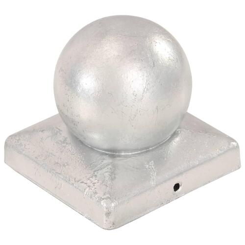 Globusformet stolpehætte 6 stk. 101x101 mm galvaniseret metal
