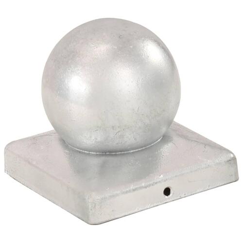 Globusformet stolpehætte 6 stk. 101x101 mm galvaniseret metal