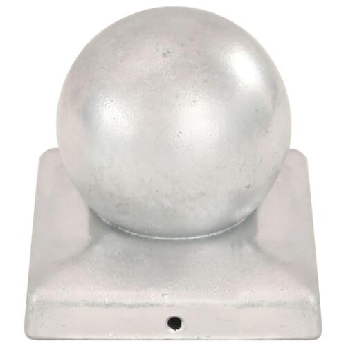 Globusformet stolpehætte 6 stk. 101x101 mm galvaniseret metal
