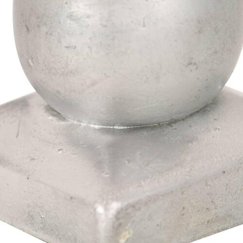 Globusformet stolpehætte 6 stk. 101x101 mm galvaniseret metal