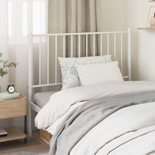 Sengegavl 100 cm metal hvid