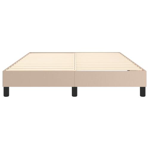 Sengeramme 140x190 cm kunstlæder cappuccinofarvet