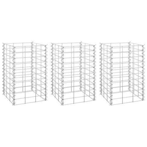 Gabion-højbede 3 stk. 30x30x50 cm jern