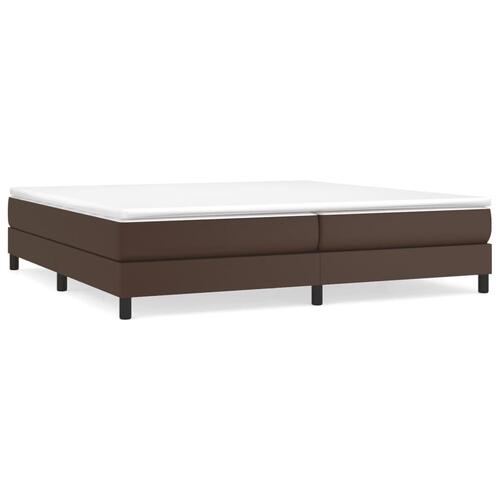 Sengeramme 200x200 cm kunstlæder brun