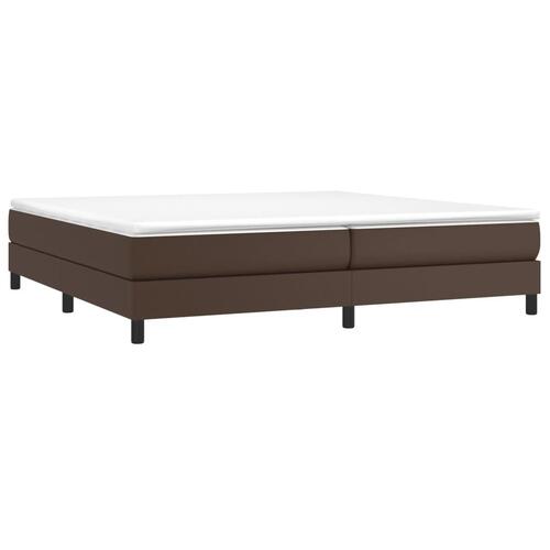 Sengeramme 200x200 cm kunstlæder brun