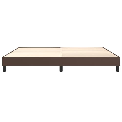 Sengeramme 200x200 cm kunstlæder brun