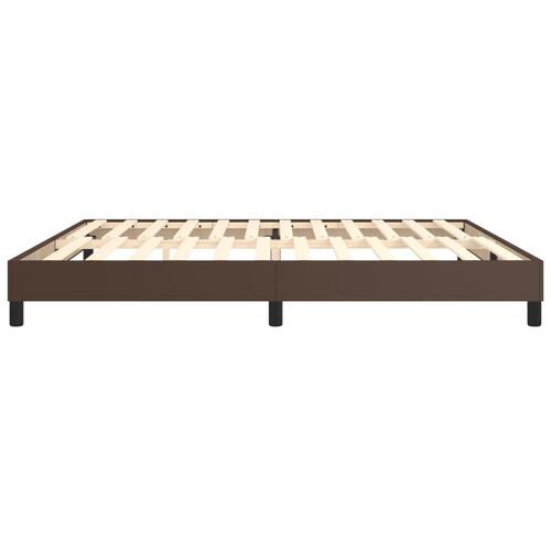 Sengeramme 200x200 cm kunstlæder brun