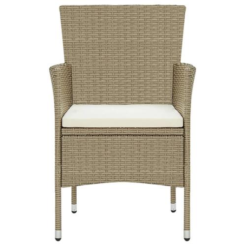 Spisebordsstole til haven 4 stk. polyrattan beige
