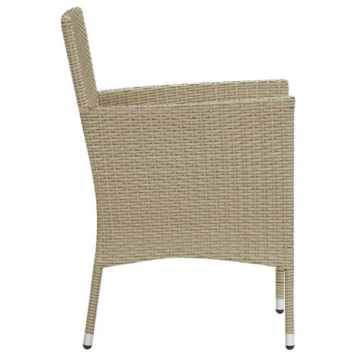 Spisebordsstole til haven 4 stk. polyrattan beige