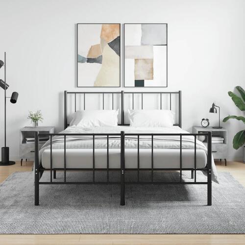 Sengeborde 2 stk. 40x35x47,5 cm konstrueret træ betongrå