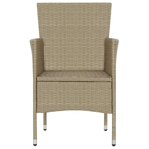 Spisebordsstole til haven 4 stk. polyrattan beige