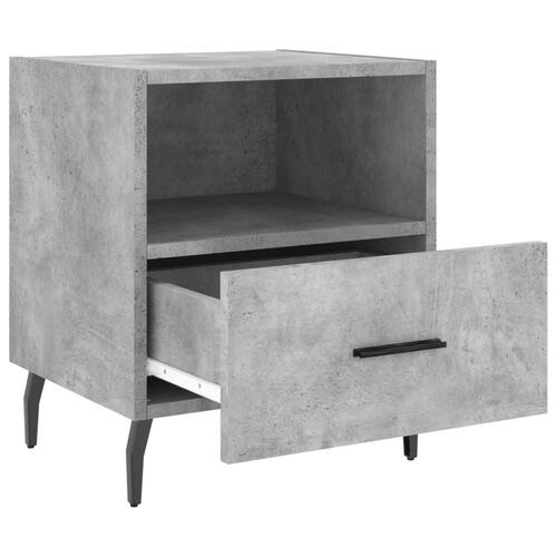 Sengeborde 2 stk. 40x35x47,5 cm konstrueret træ betongrå