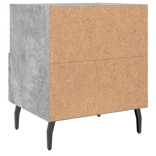 Sengeborde 2 stk. 40x35x47,5 cm konstrueret træ betongrå