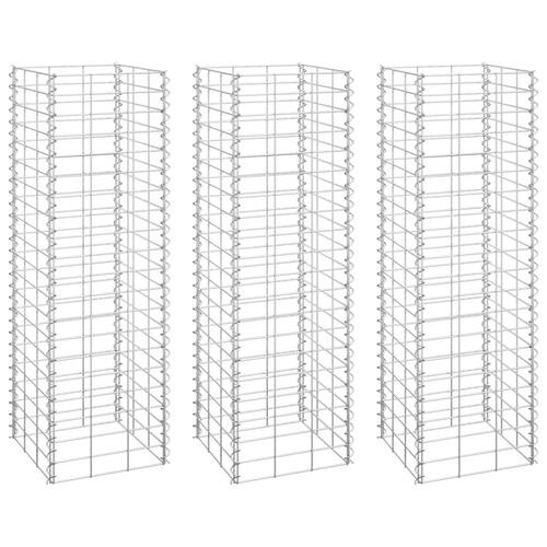 Gabion-højbede 3 stk. 30x30x100 cm jern
