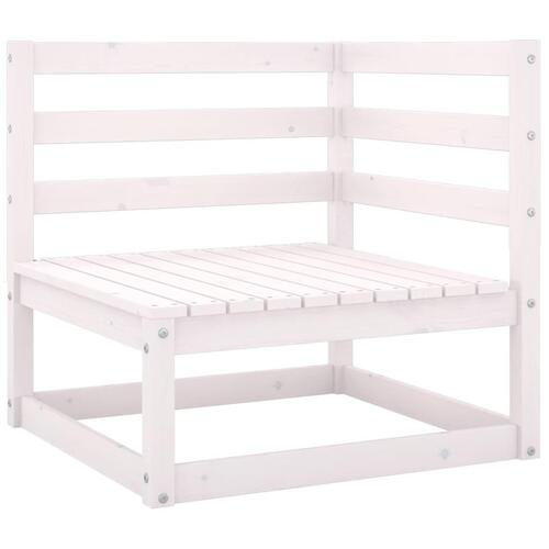 2-personers havesofa m. hynder massivt fyrretræ hvid