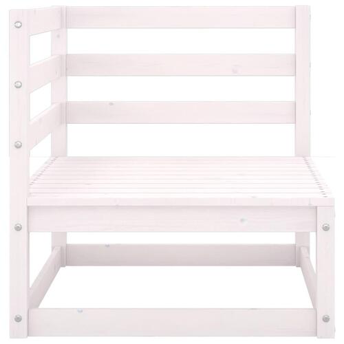 2-personers havesofa m. hynder massivt fyrretræ hvid