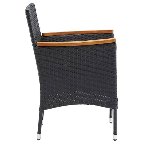 Havestole 4 stk. polyrattan sort