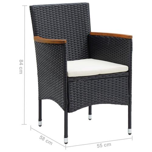 Havestole 4 stk. polyrattan sort